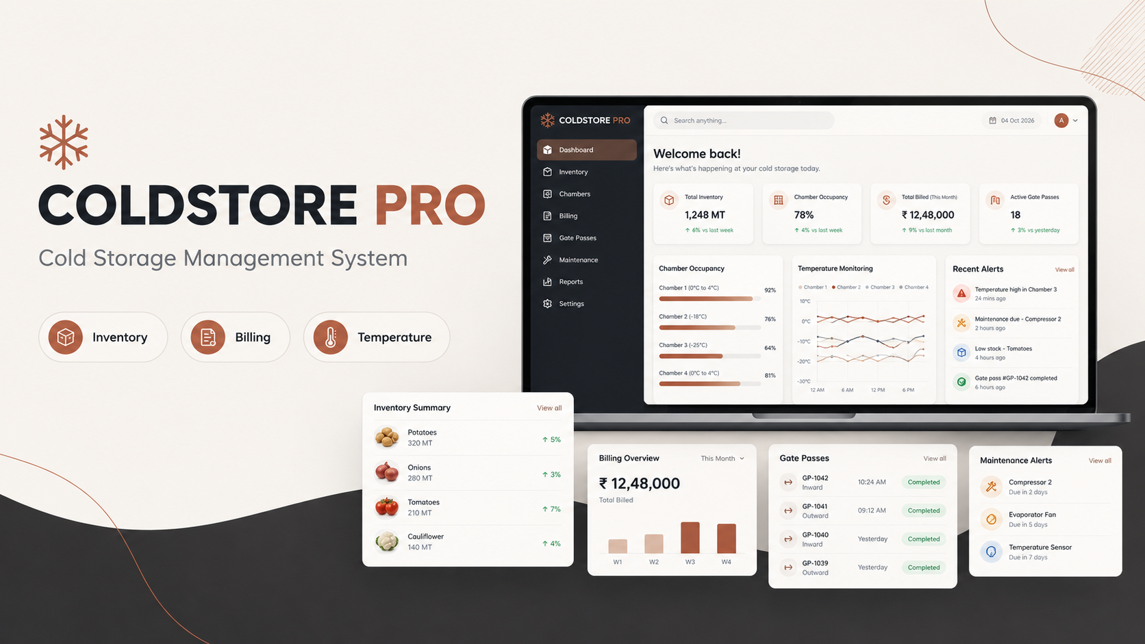 ColdStore Pro – Laravel Cold Storage Management System with Billing & Inventory preview