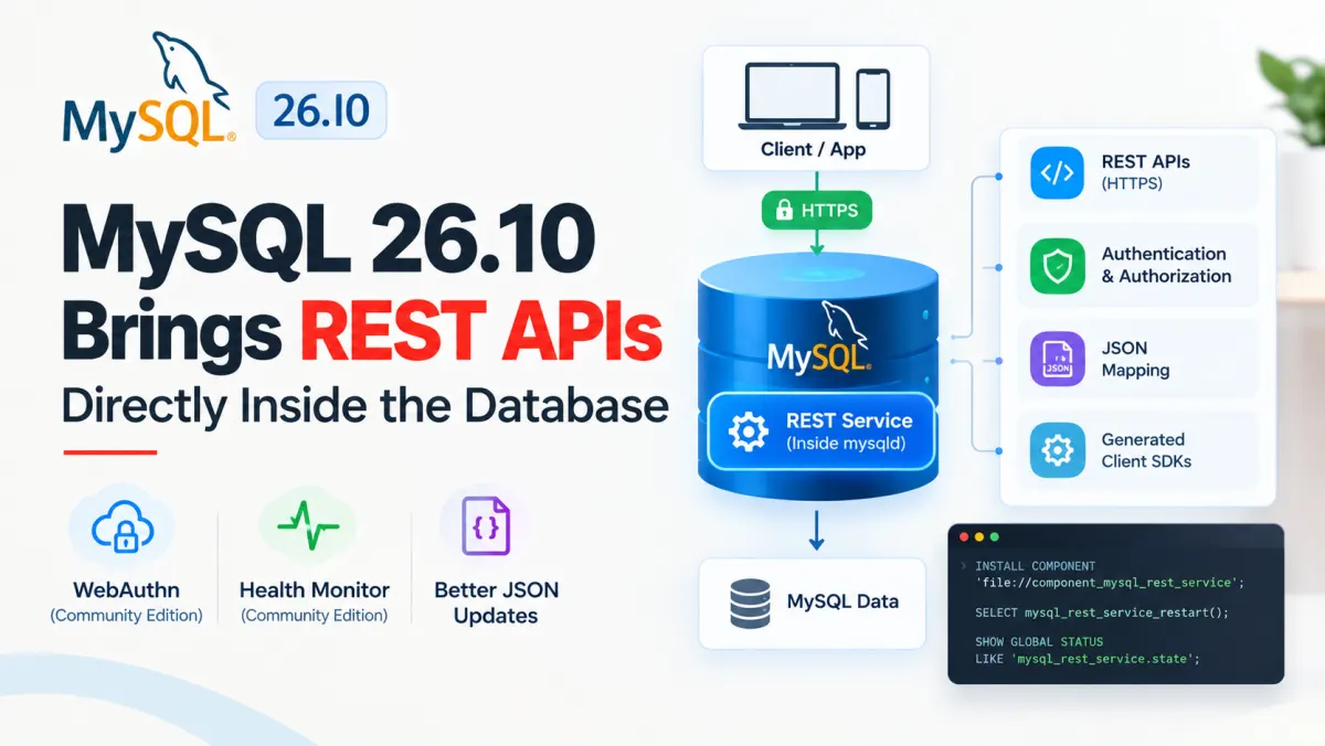 MySQL 26.10: What's New in REST APIs, Authentication, and Database Performance?