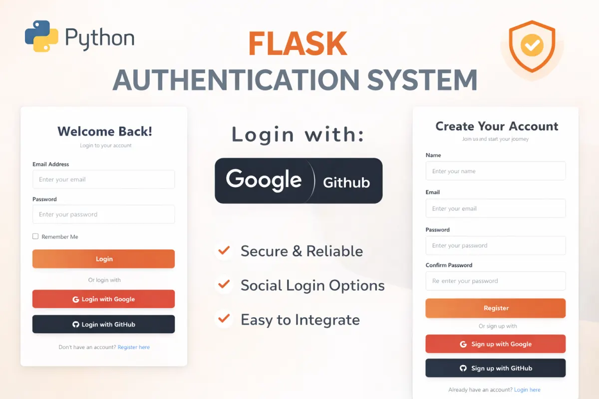 Flask Authentication System (Free Version) - Kritim Yantra project preview