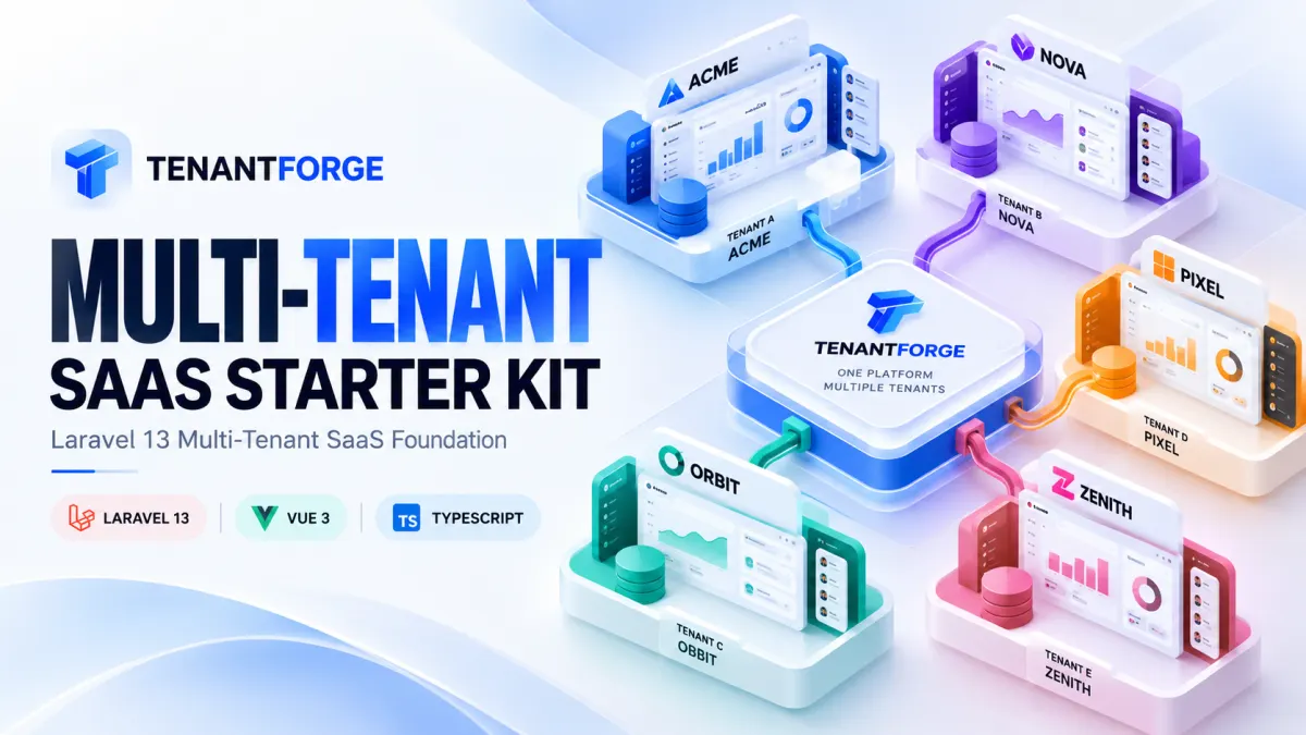 TenantForge – Laravel 13 Multi-Tenant SaaS Starter Kit with Vue 3 project preview